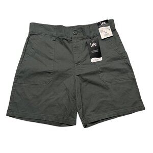 Lee Womens Utility Shorts Size 8 Comfort Waistband Olive Green Outdoors Stretch